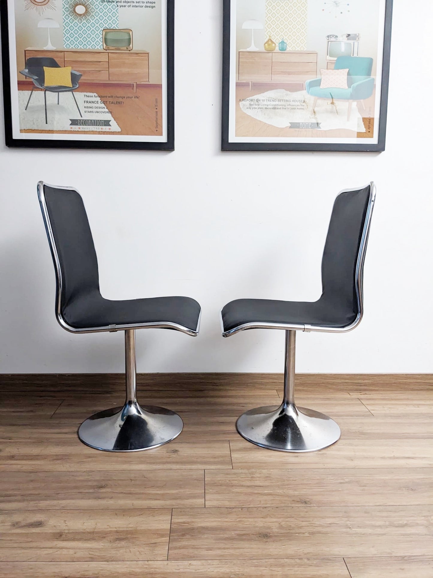 Lot de 4 chaises des années 70