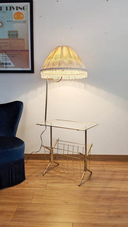 Lampadaire porte-revues vintage