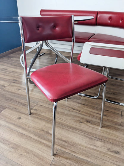 Banquette d'angle et 2 chaises vintage
