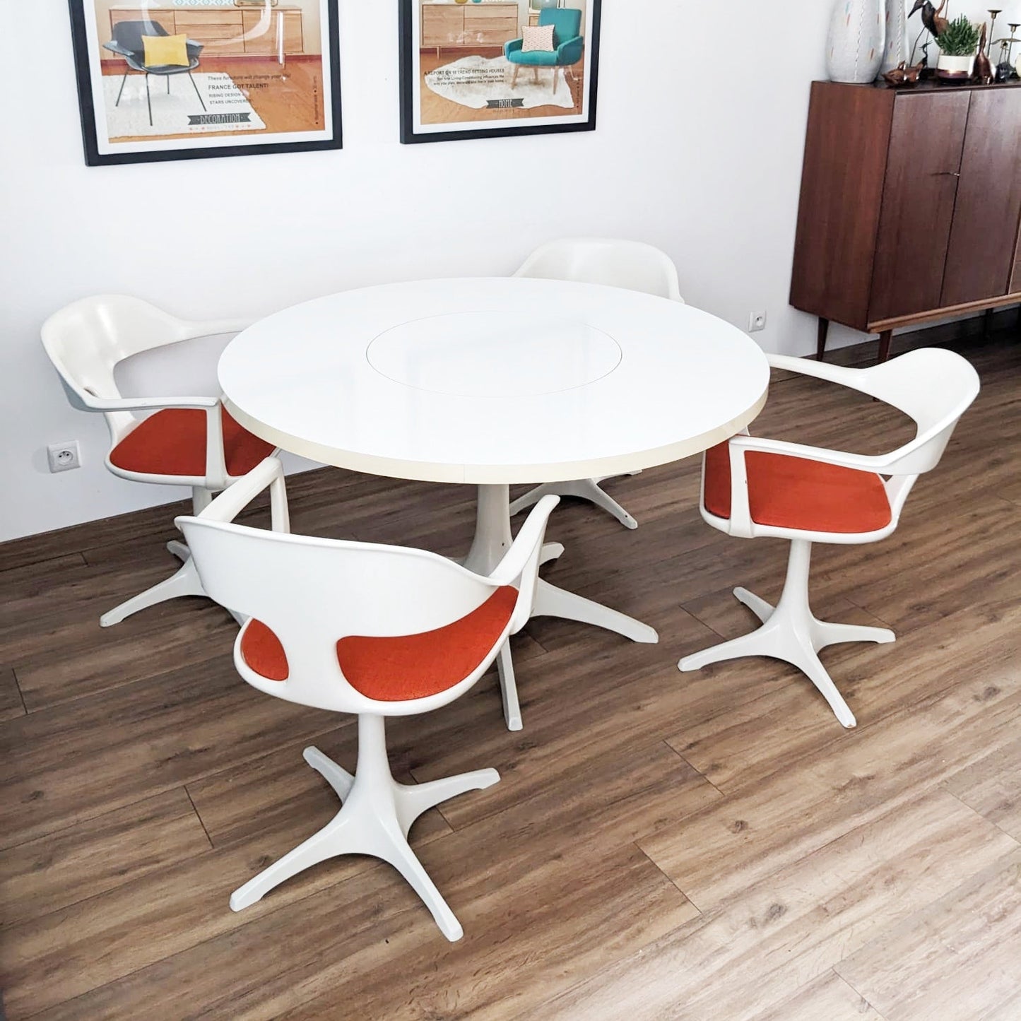 Table et chaises Space Age par Konrad Schäfer pour Lübke 1969