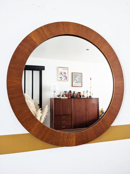 Miroir rond vintage design scandinave des années 60