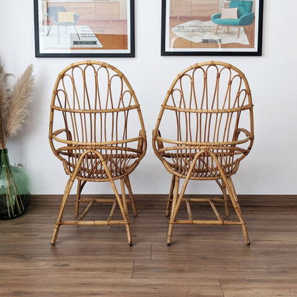 Paire de fauteuils rotin