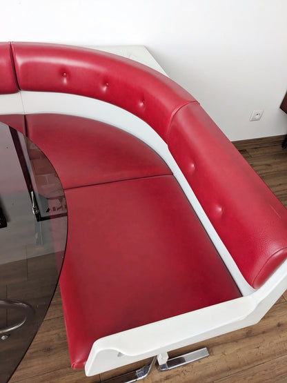Banquette d'angle et 2 chaises vintage