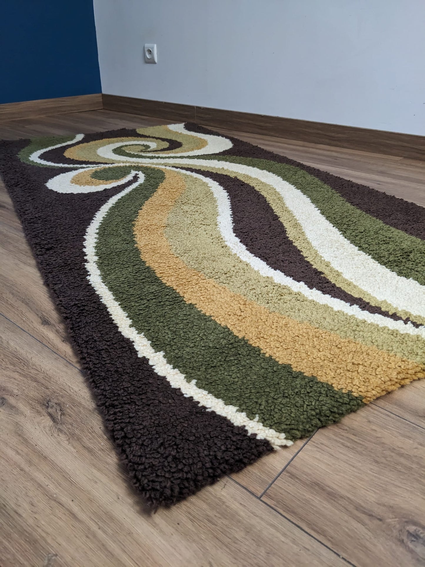 Tapis vert vintage des années 70
