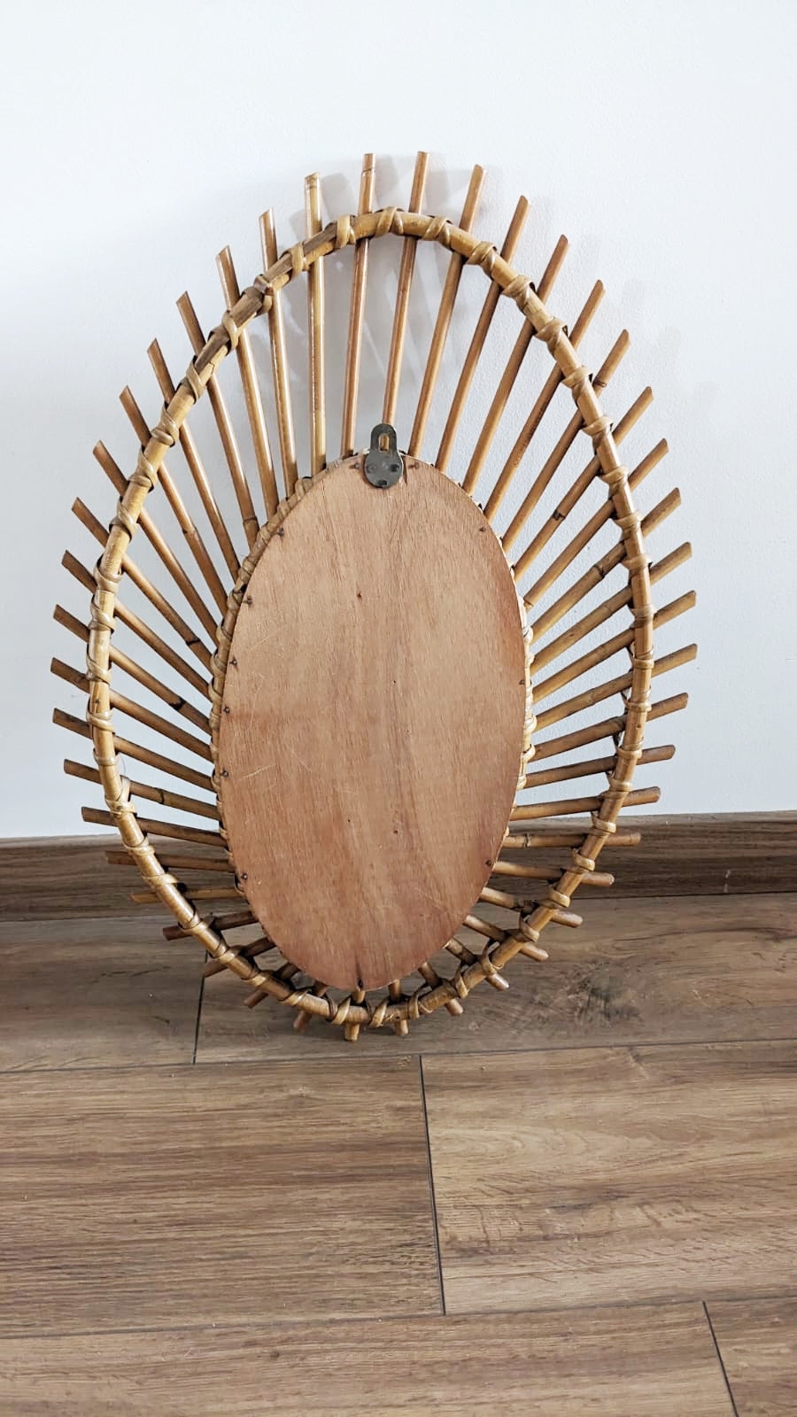 Miroir rotin et osier vintage