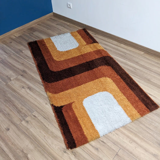Tapis orange vintage des années 70